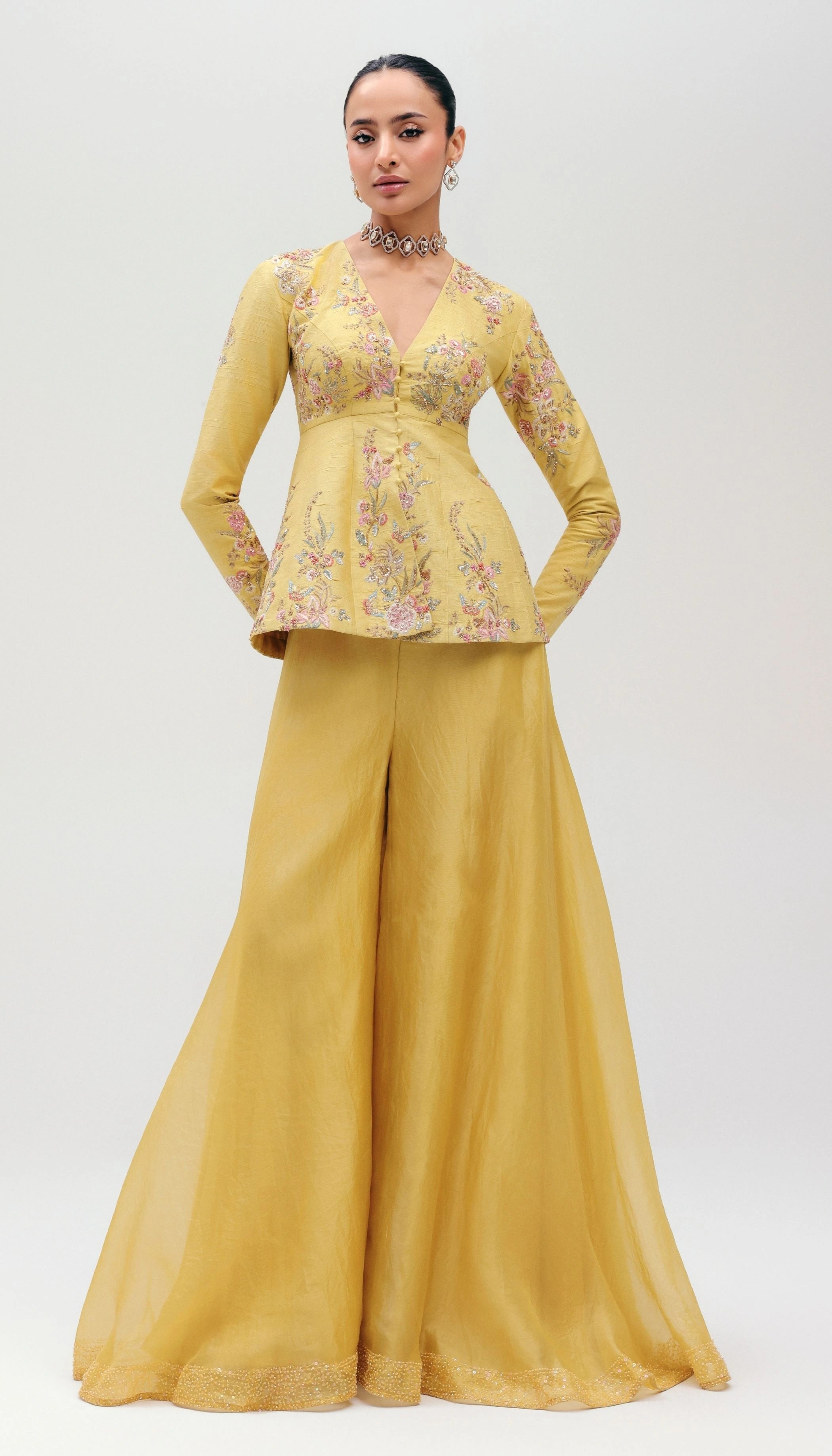 Sunrise Yellow Sharara Set