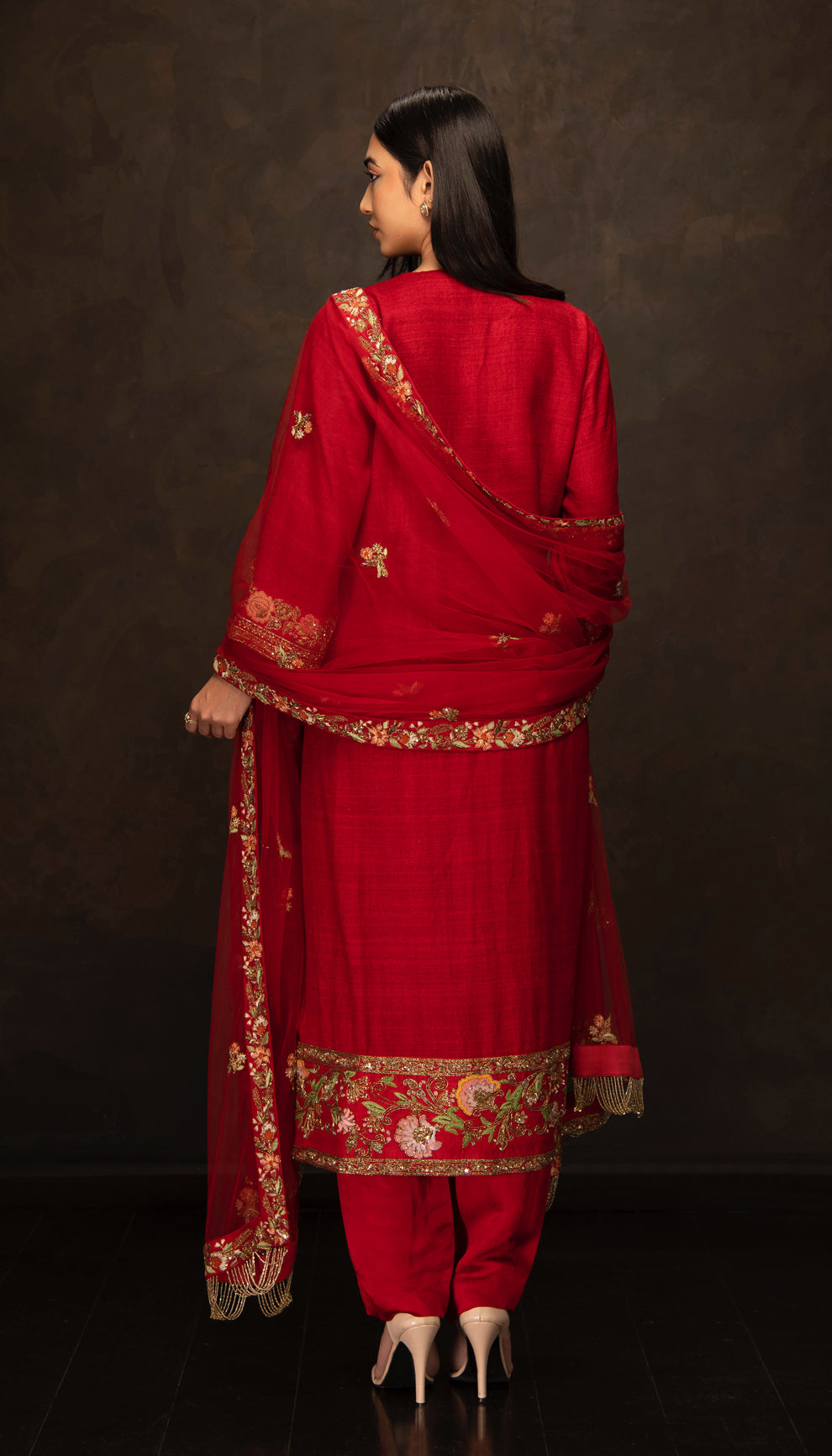 The Rich Red Matka Silk Kurta Set