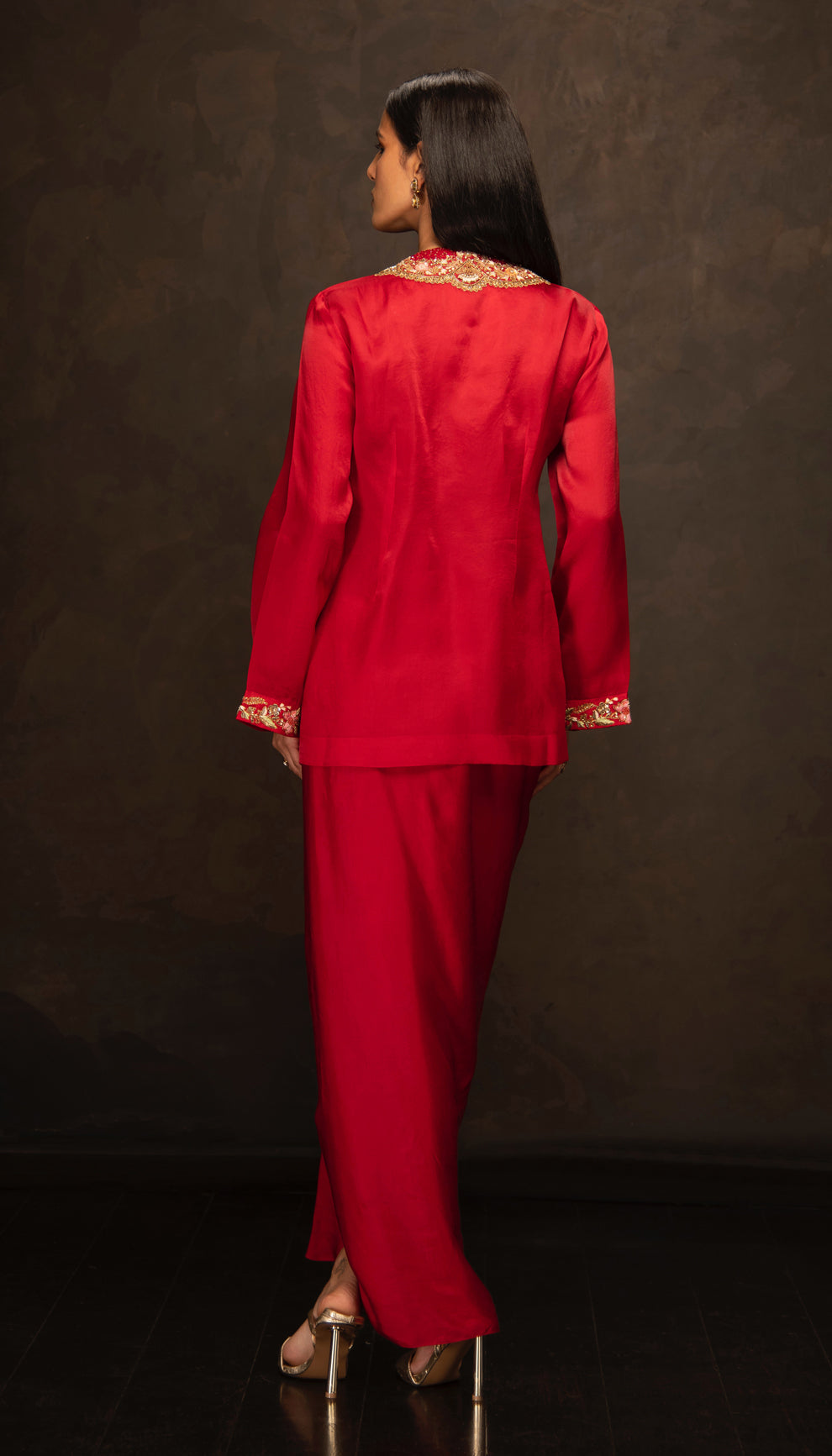 The Rich Red Embroidered Co-ord Set