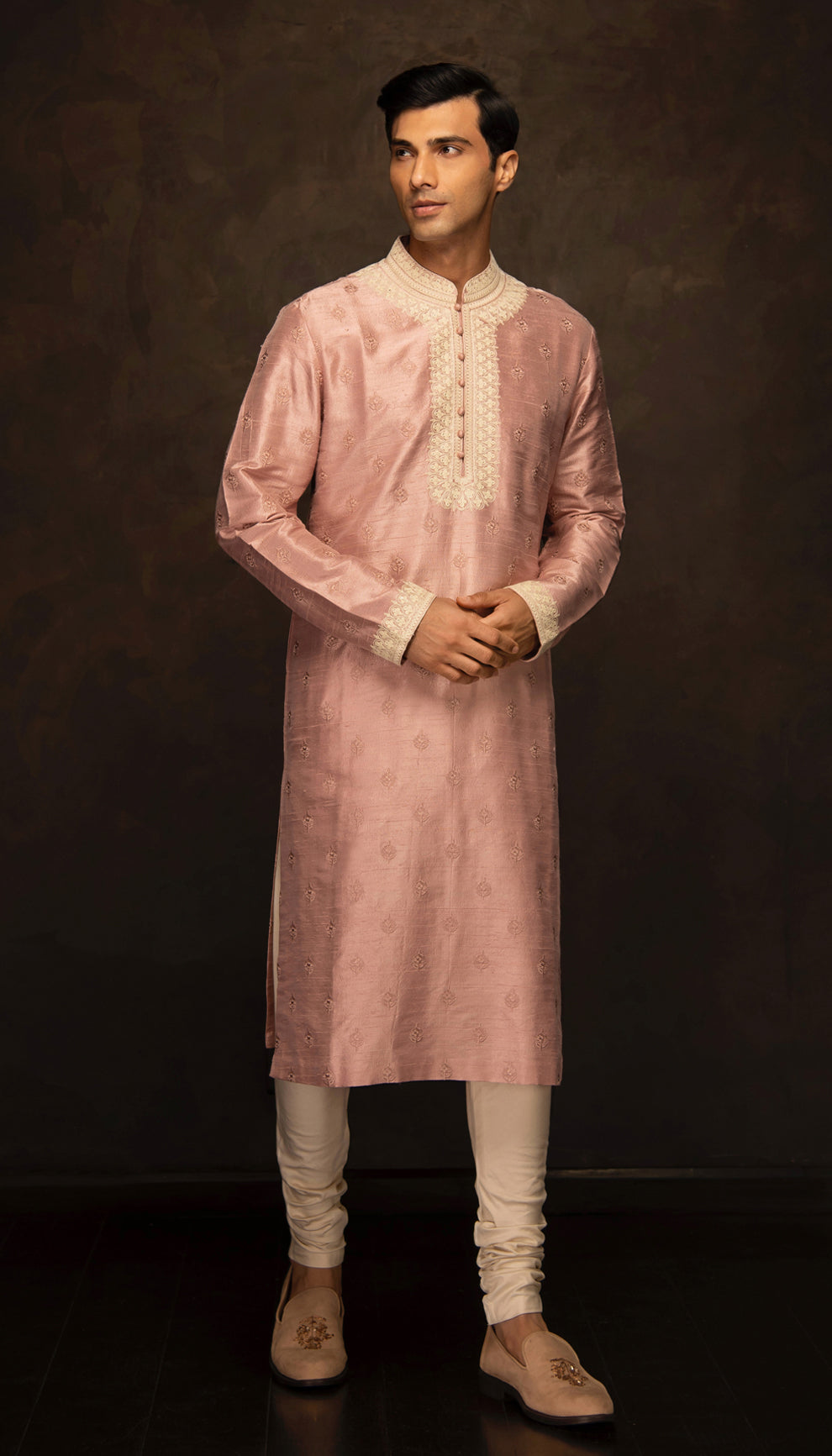 The Vintage Rose Silk Kurta