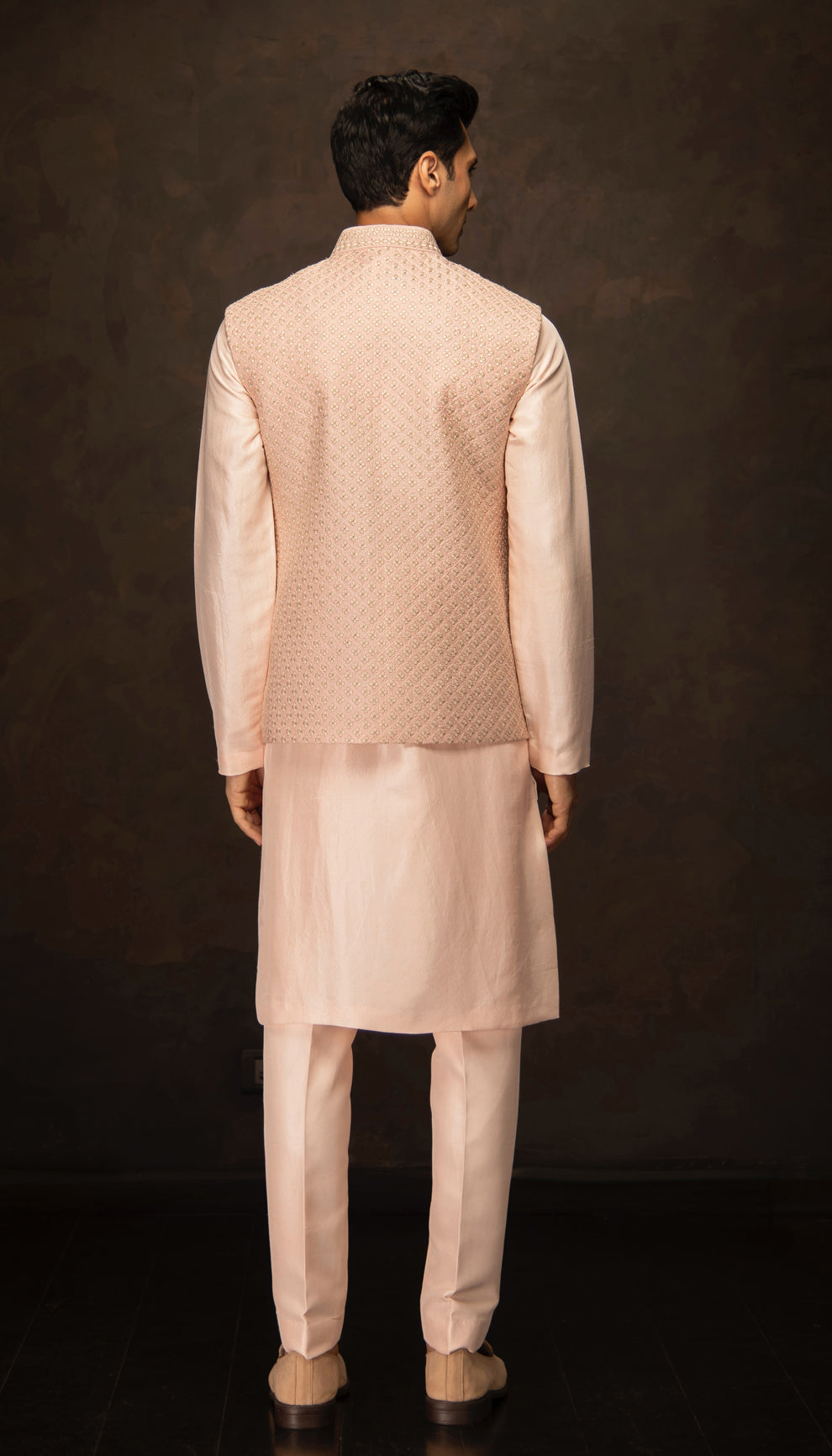 The Blush Pink Embroidered Bandi