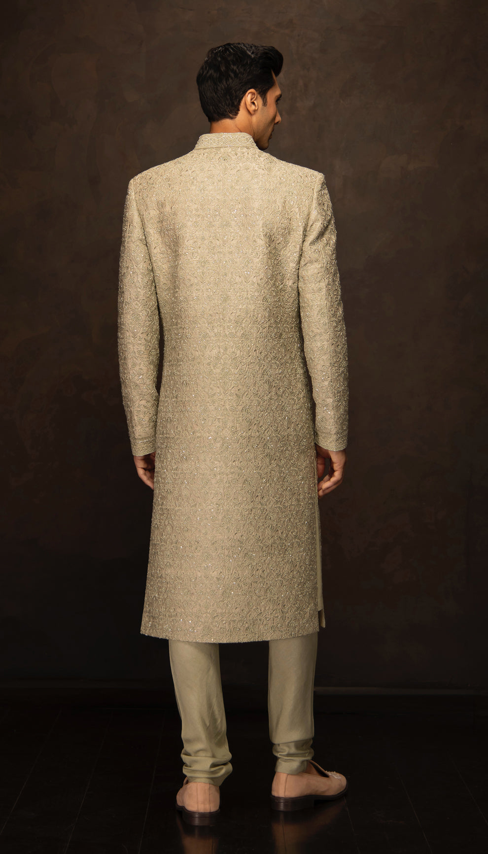 The Fennel Green Embroidered Sherwani