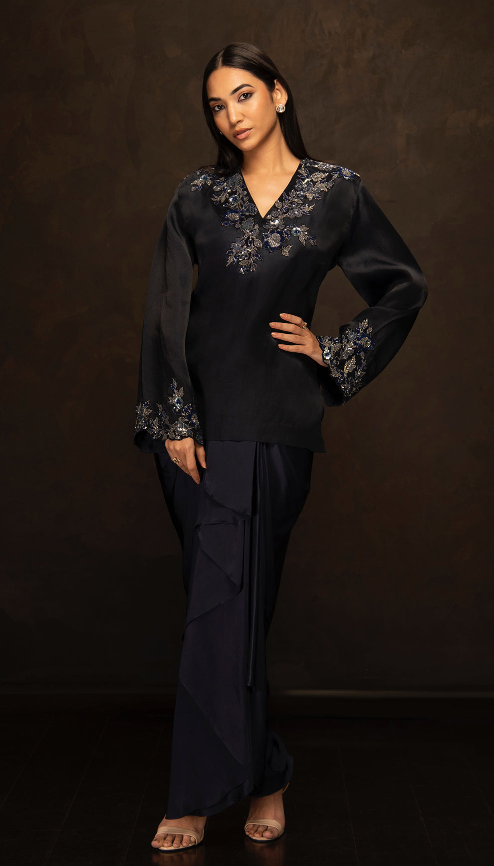 The Black Embroidered Co-ord Set