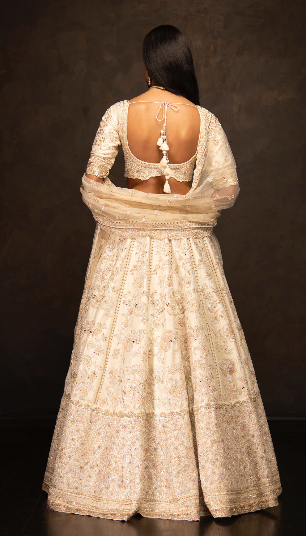 The Ivory Raw Silk Lehenga