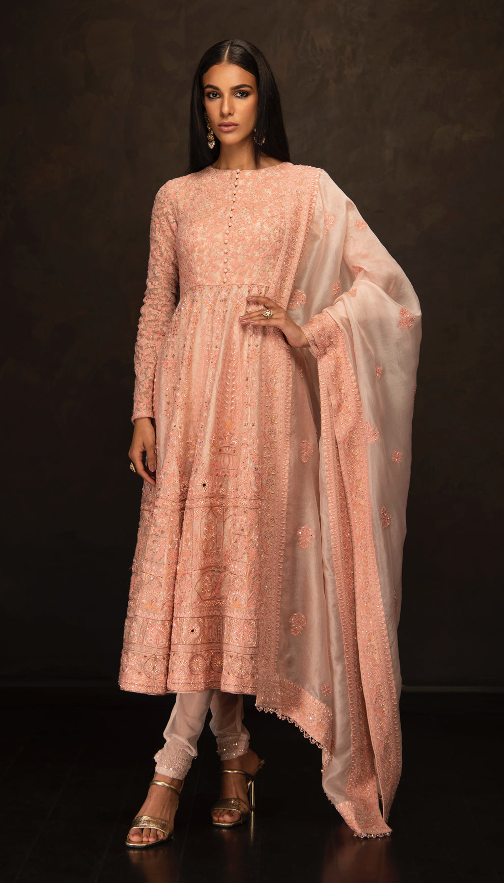 The Blush Pink Organza Kalidar