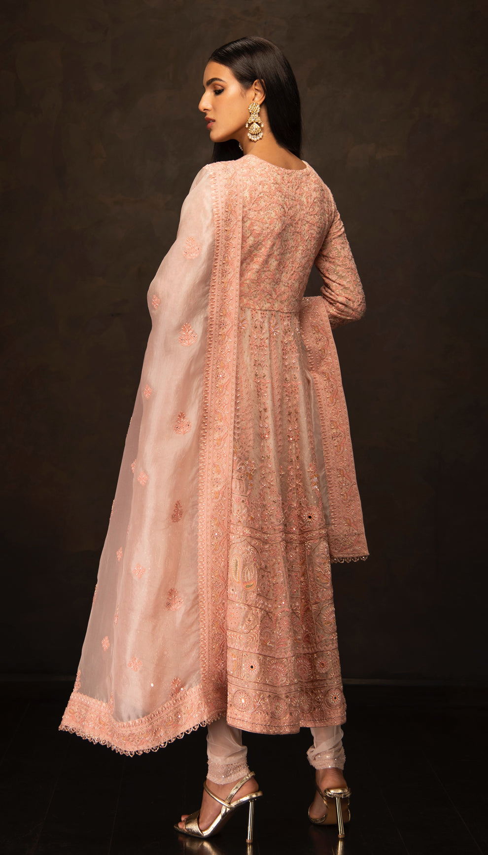 The Blush Pink Organza Kalidar