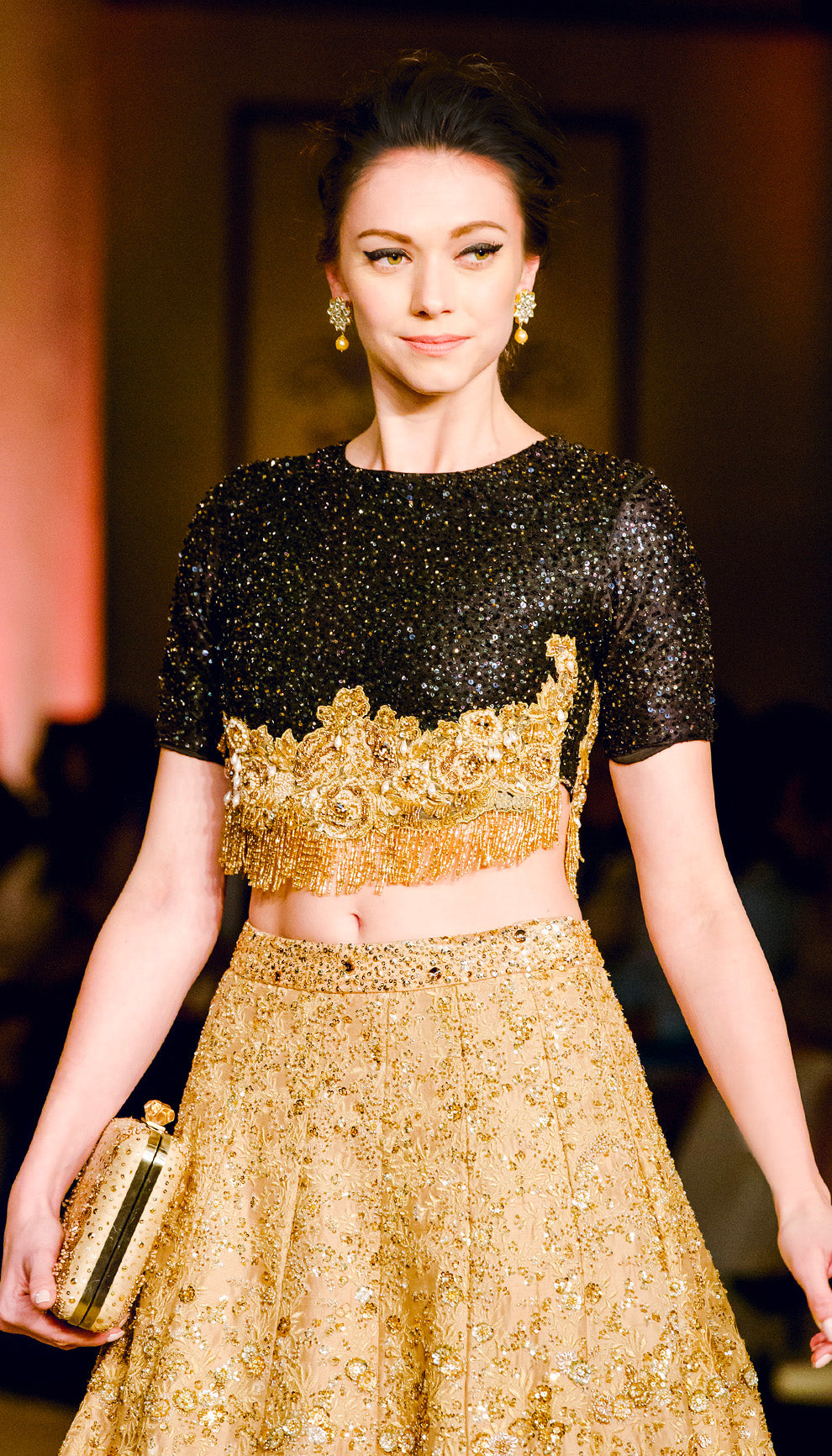The Champagne Gold Raw Silk Lehenga