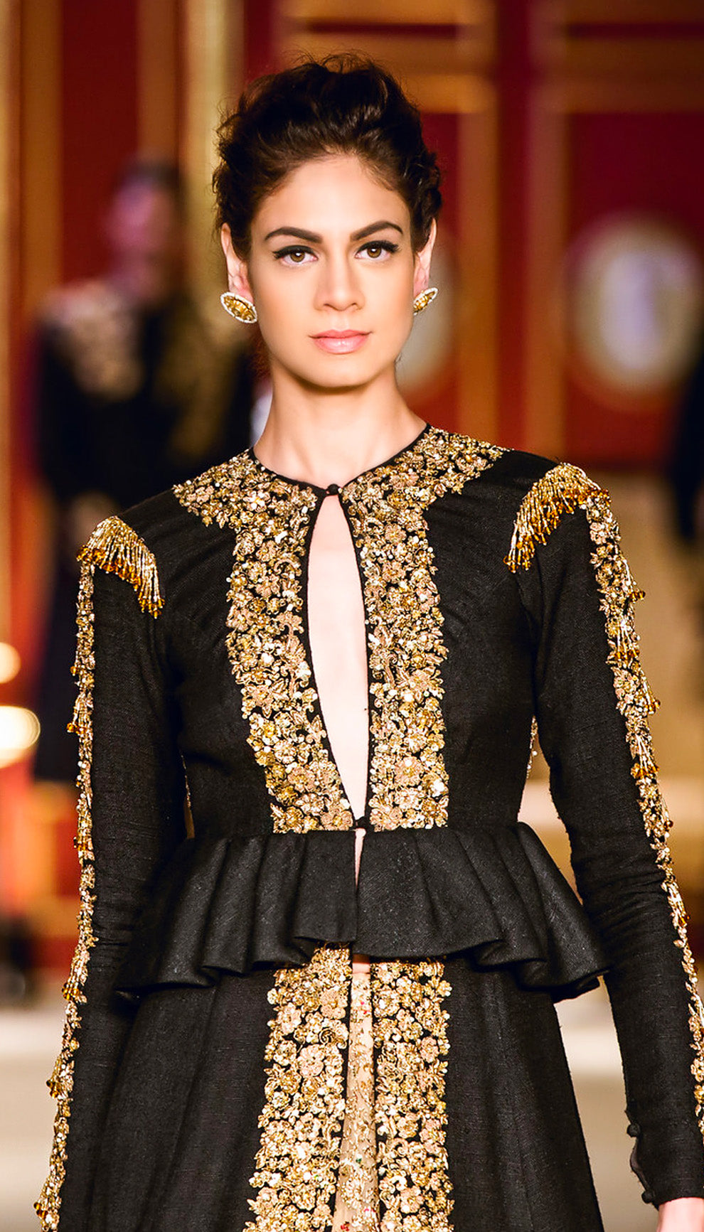 The Black Matka Silk Jacket Lehenga