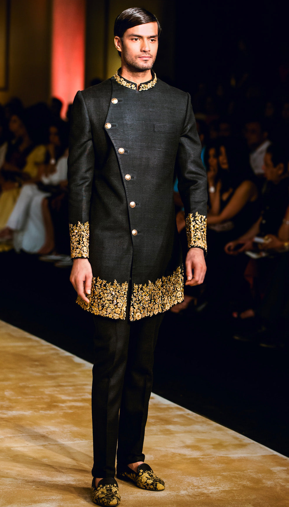 The Black Matka Silk Assymetrical Jacket