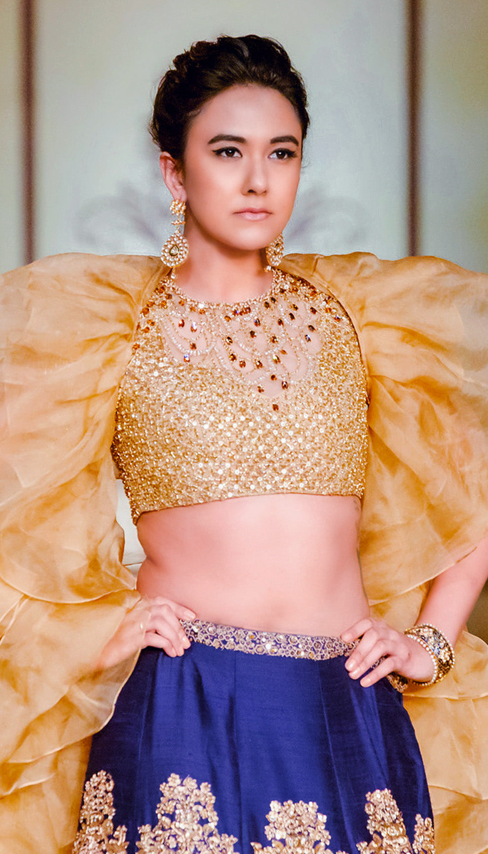 The Twilight Blue Embroidered Lehenga