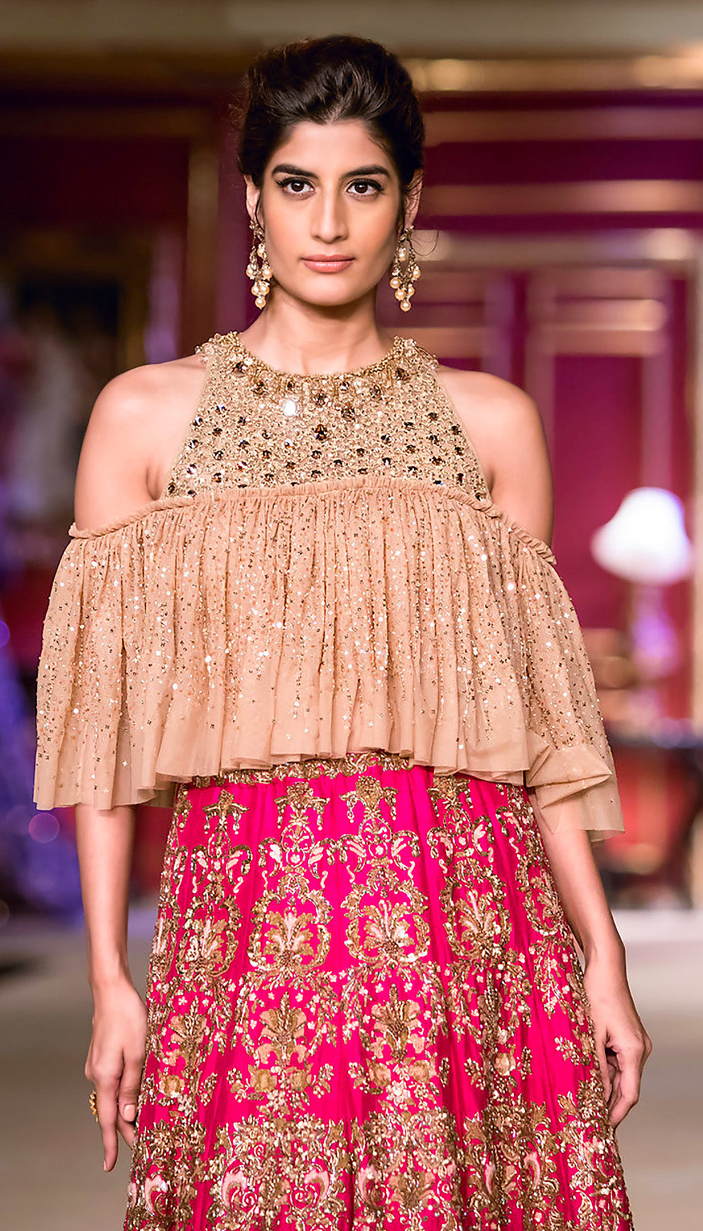 The Fuchsia Pink Raw Silk Lehenga