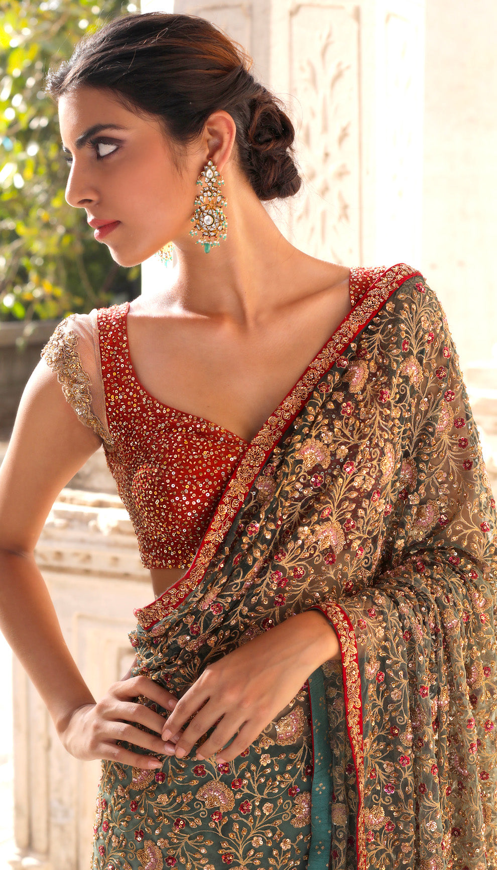 The Eggshell Blue Saree