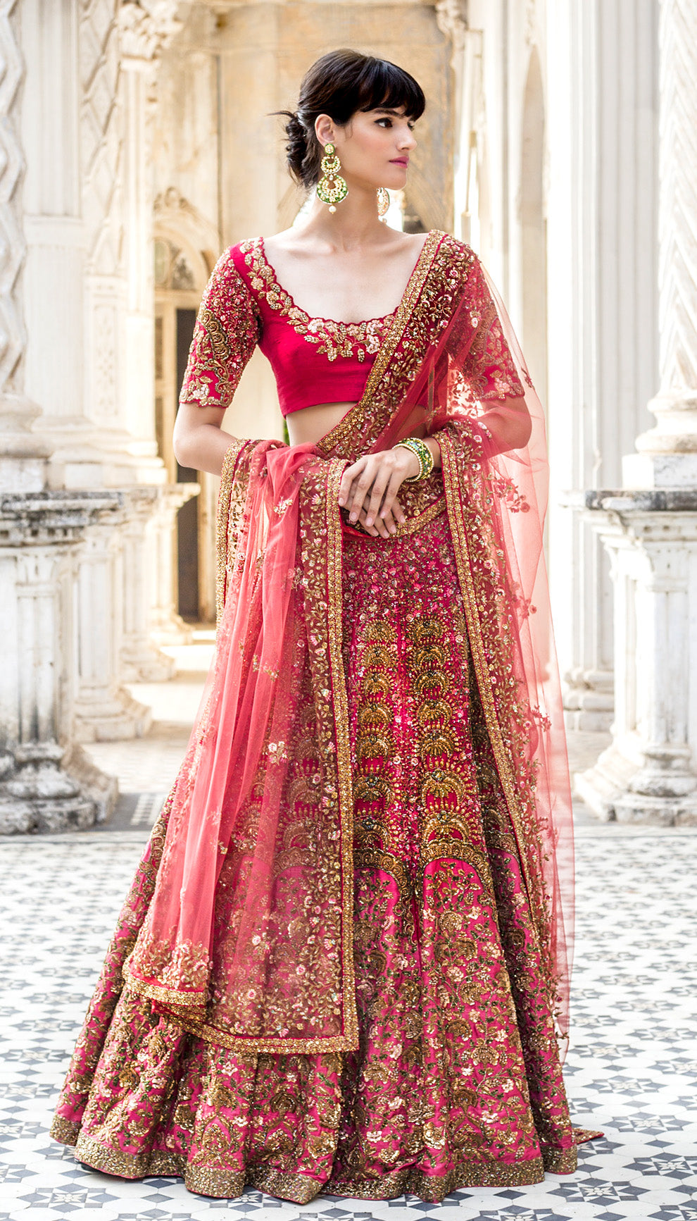 The Spiced Coral Lehenga