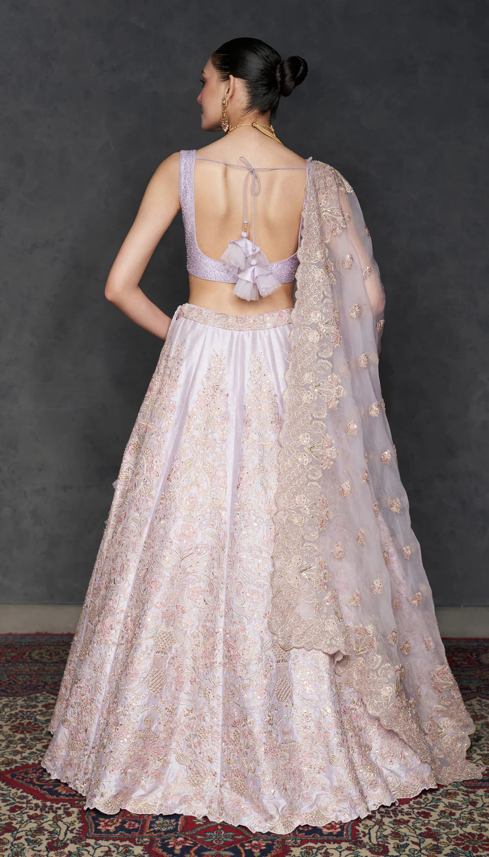 Lilac Raw Silk Lehenga