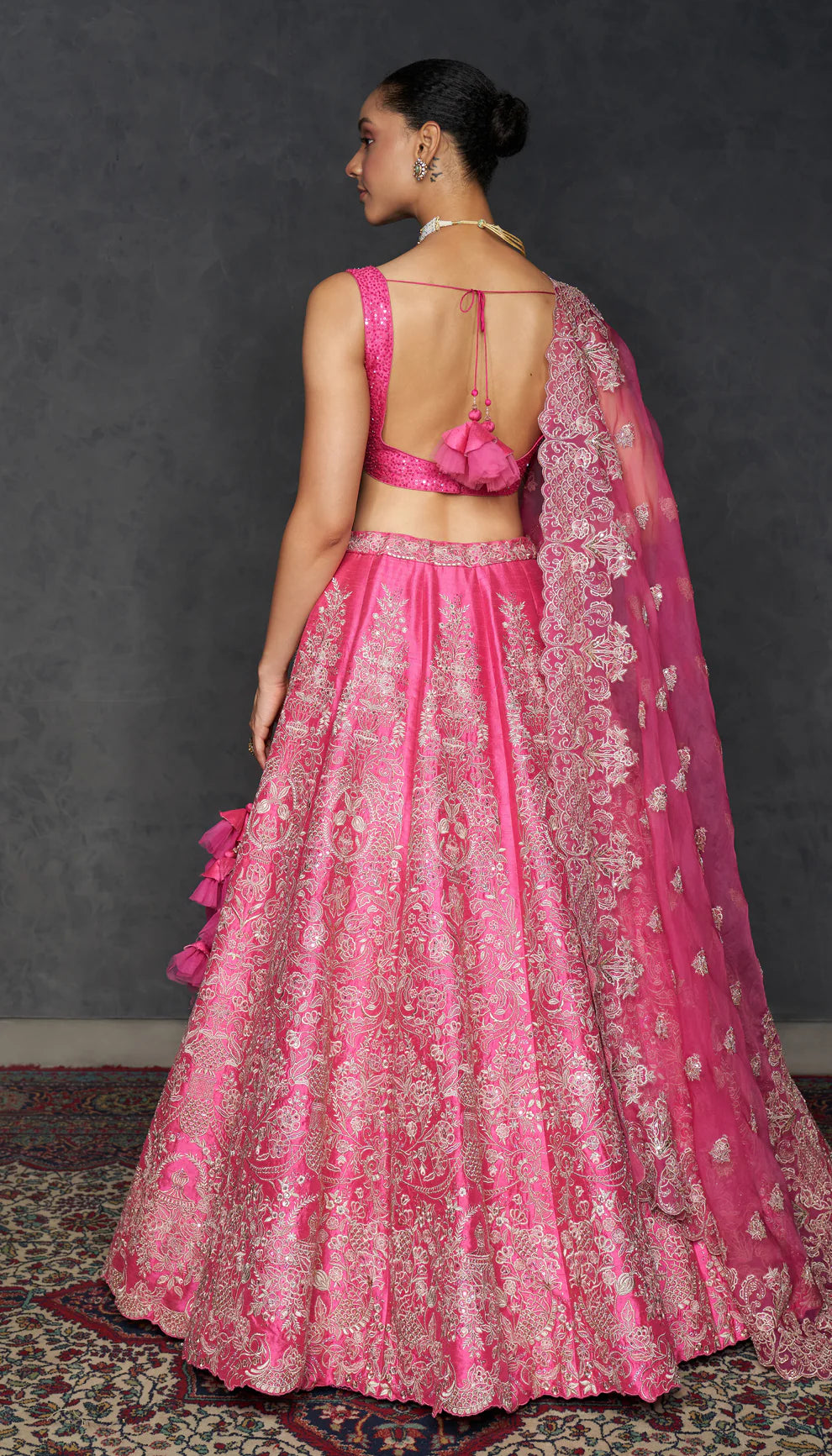 Candy pink Raw Silk Lehenga