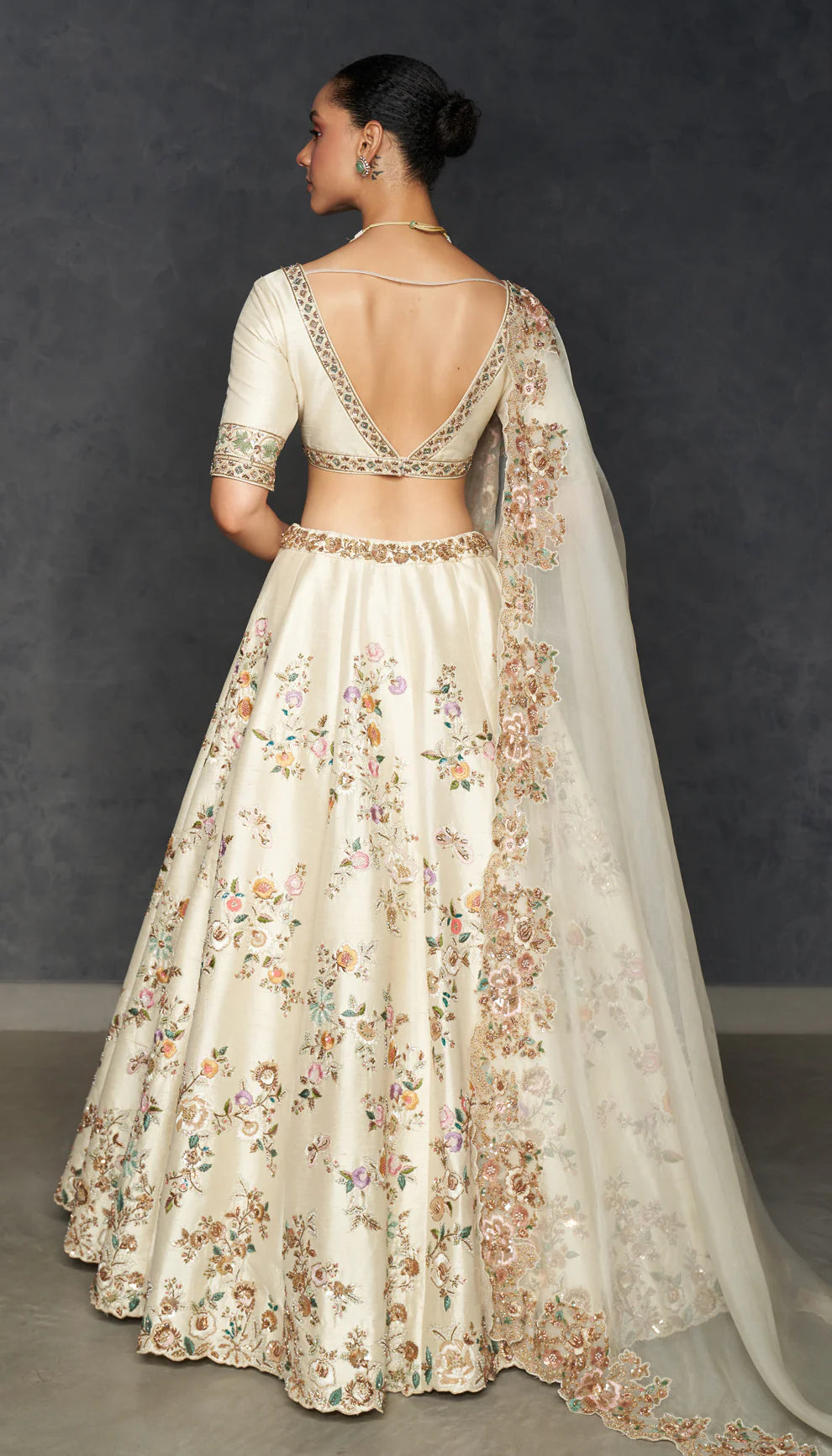 Ivory Vintage Rose Lehenga