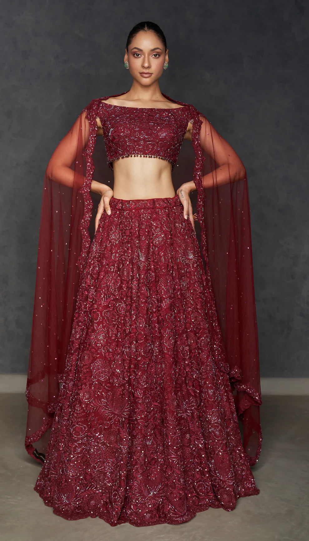 Rich Wine Tonal Lehenga