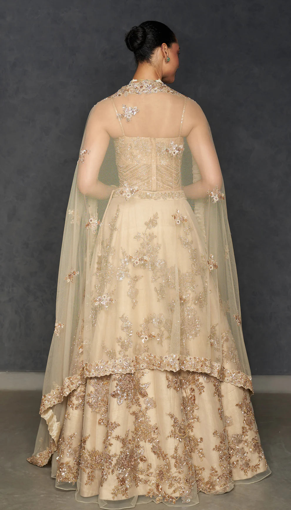 Champagne Magnolia Lehenga