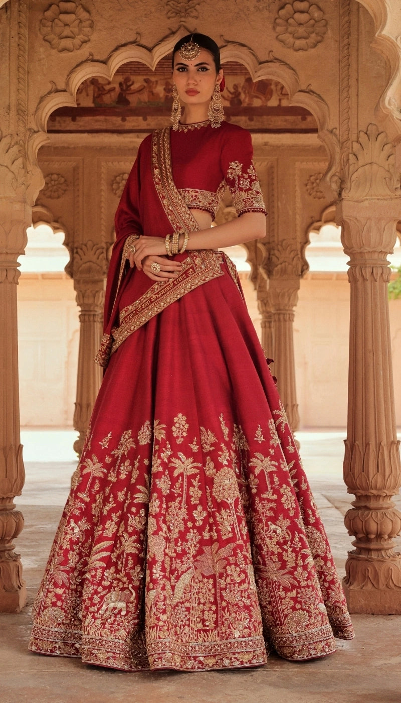 The Vanya Lehenga with silk dupion dupatta