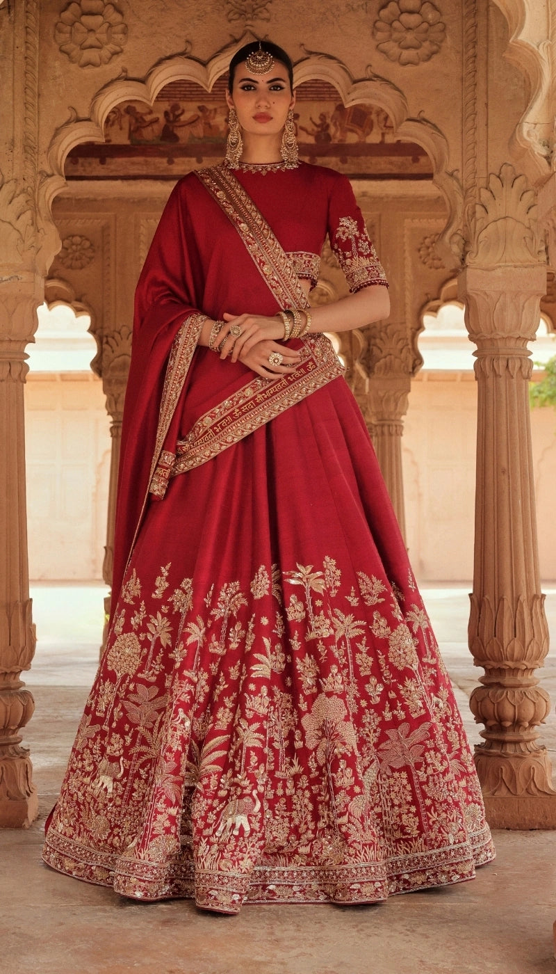 The Vanya Lehenga with silk dupion dupatta