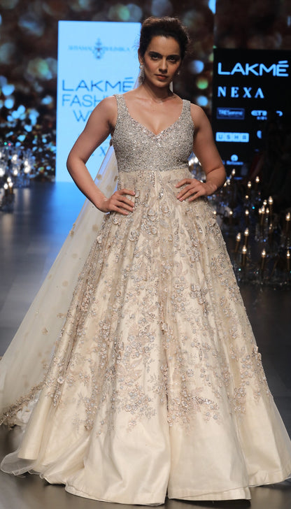 Kangana Ranaut in an ivory gown inspired by fairytales