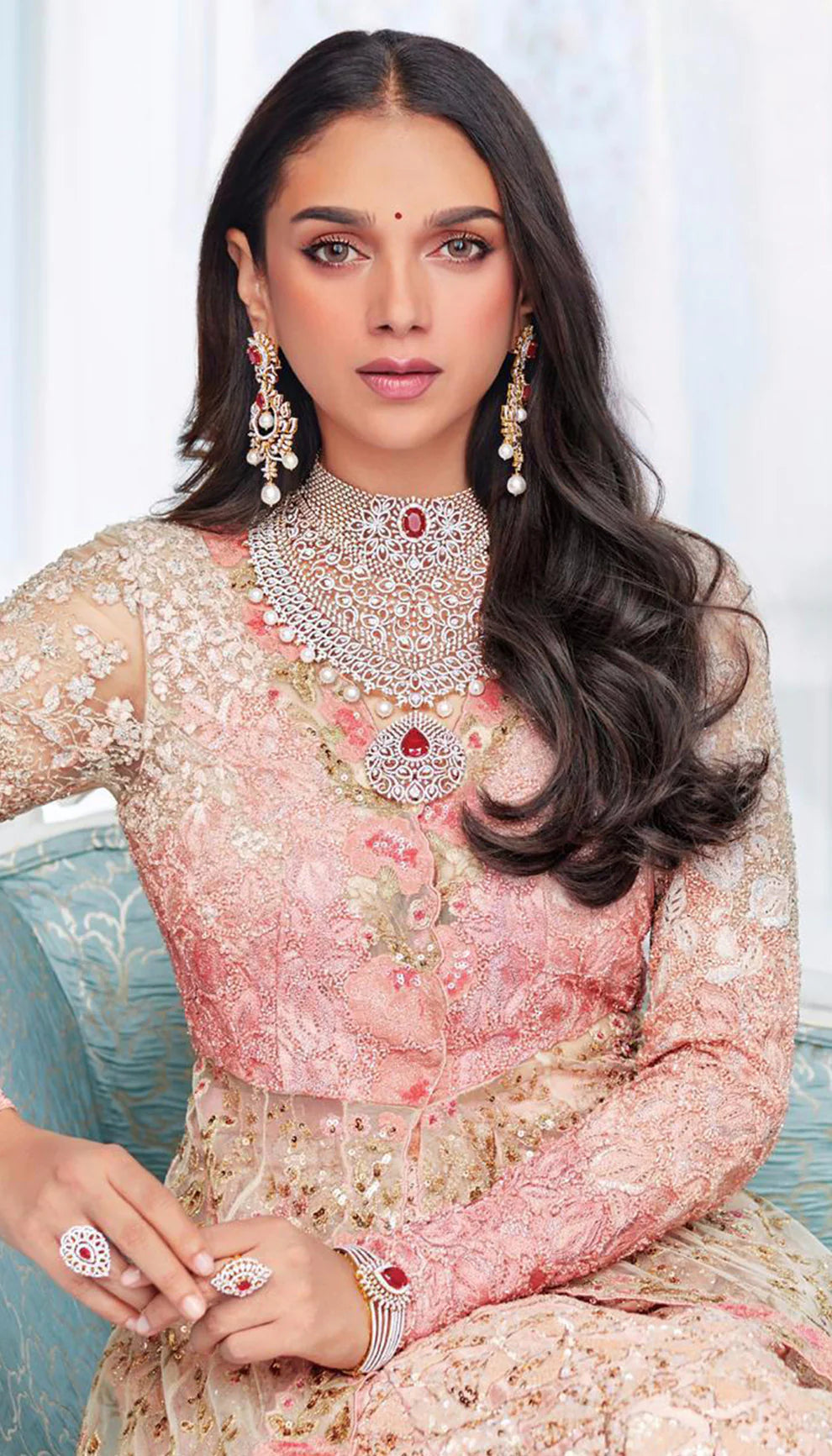 aditi rao hydari pink dress Aditi Rao Hydari looks resplendent in a pink sharara set for "Mahasamudram" pre-release event!