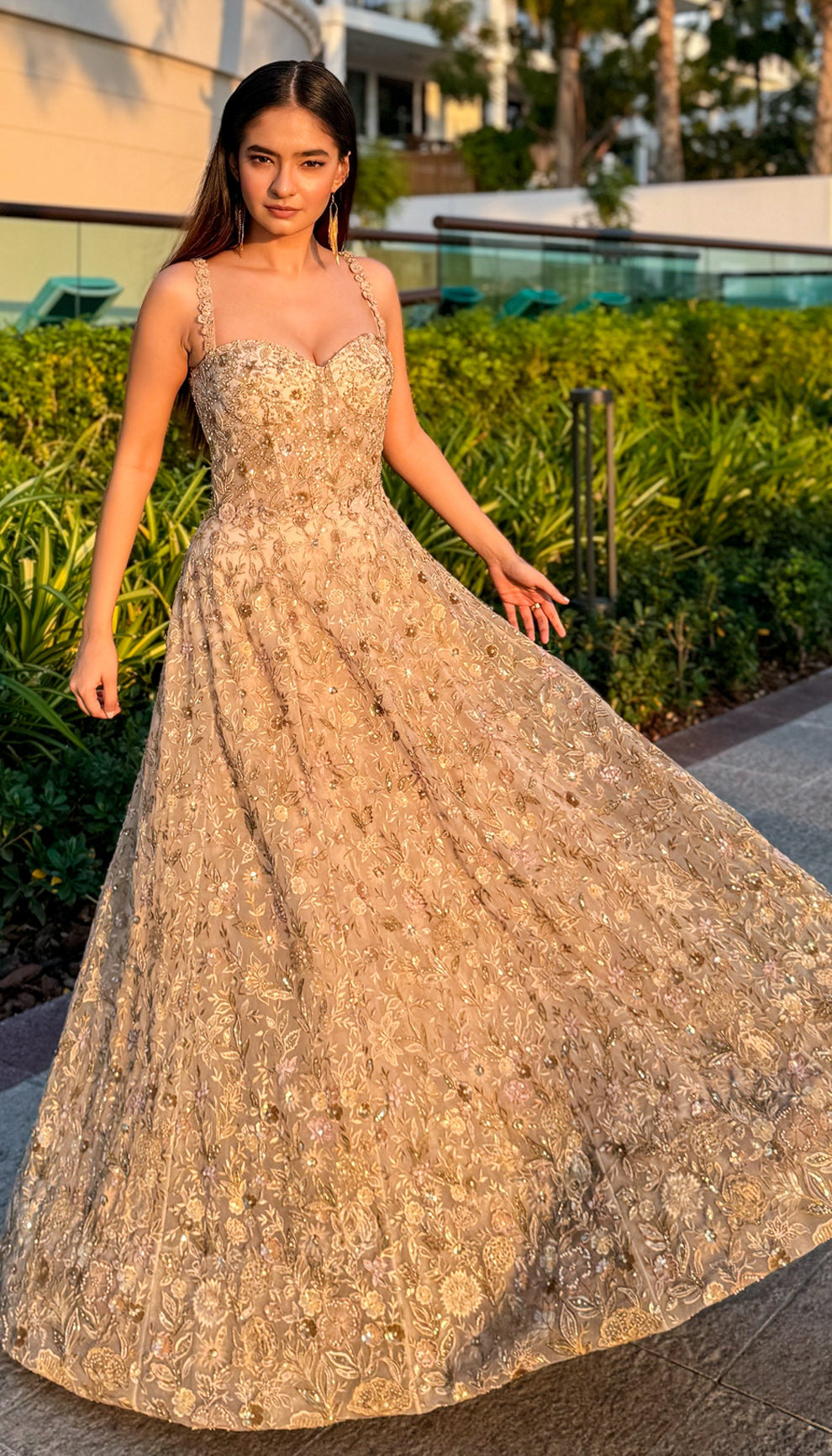 Anushka Sen in the Floating Flower Gown by Shyamal & Bhumika