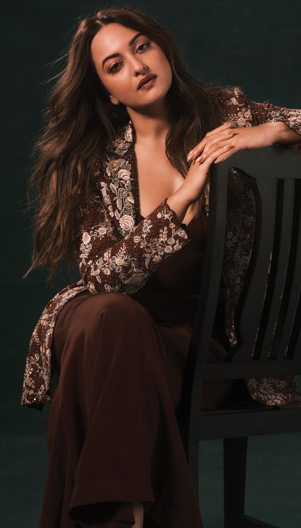 Sonakshi sinha in the iris jacket by shyamal & bhumika for the elle magazine