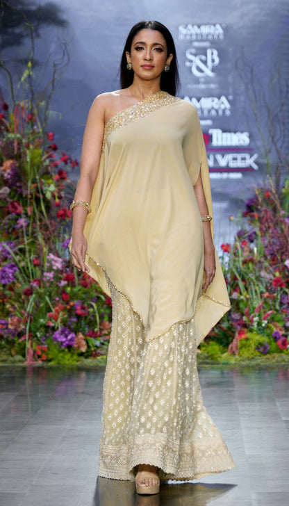 Almond Beige Tulle Sharara