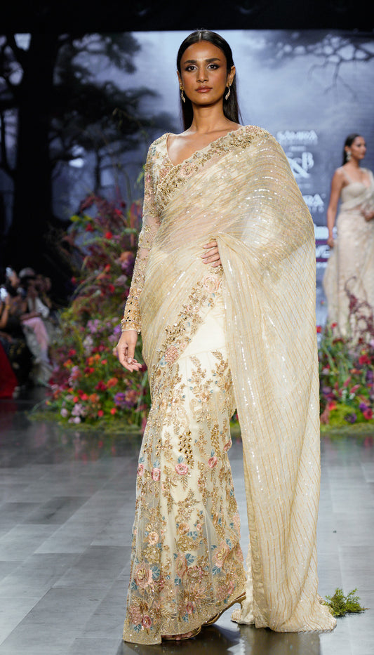 The les fleur kalidaar saree