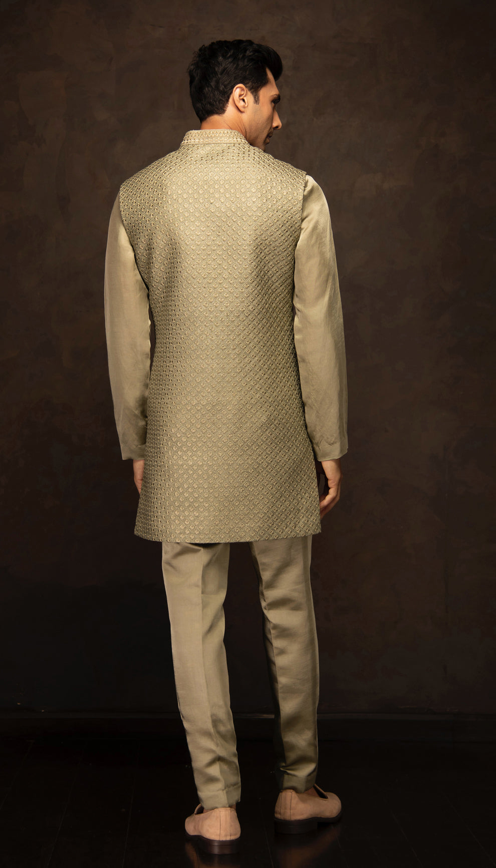 The Fennel Green Tonal Embroidered Bandi