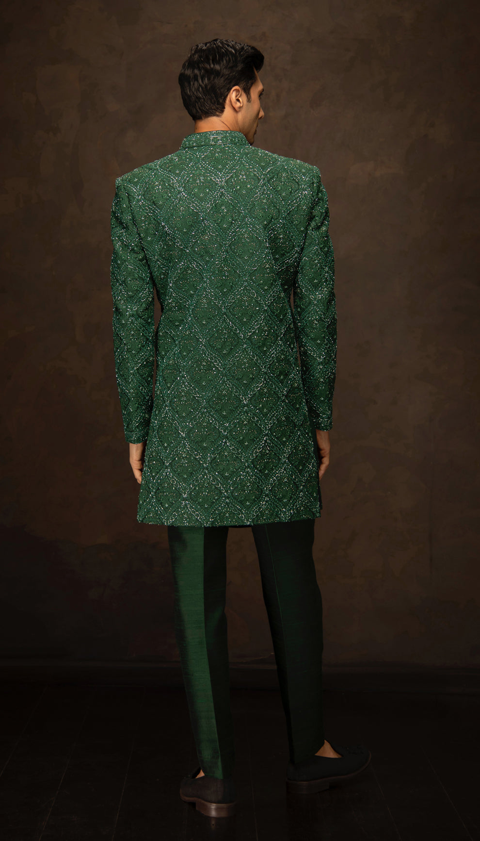 The Forest Green Resham Embroidered Jacket