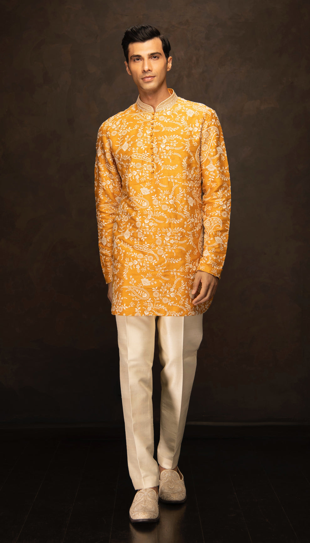 The Yellow Floating Paisley Kurta