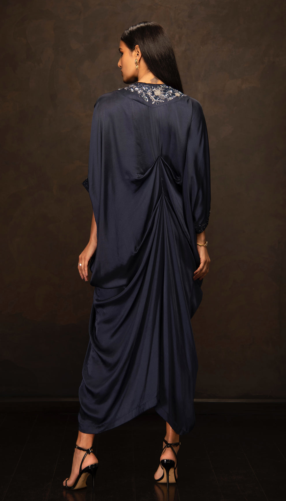 The Midnight Blue Embroidered Kaftan