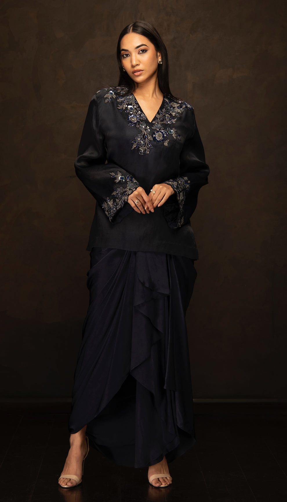 The Black Embroidered Co-ord Set