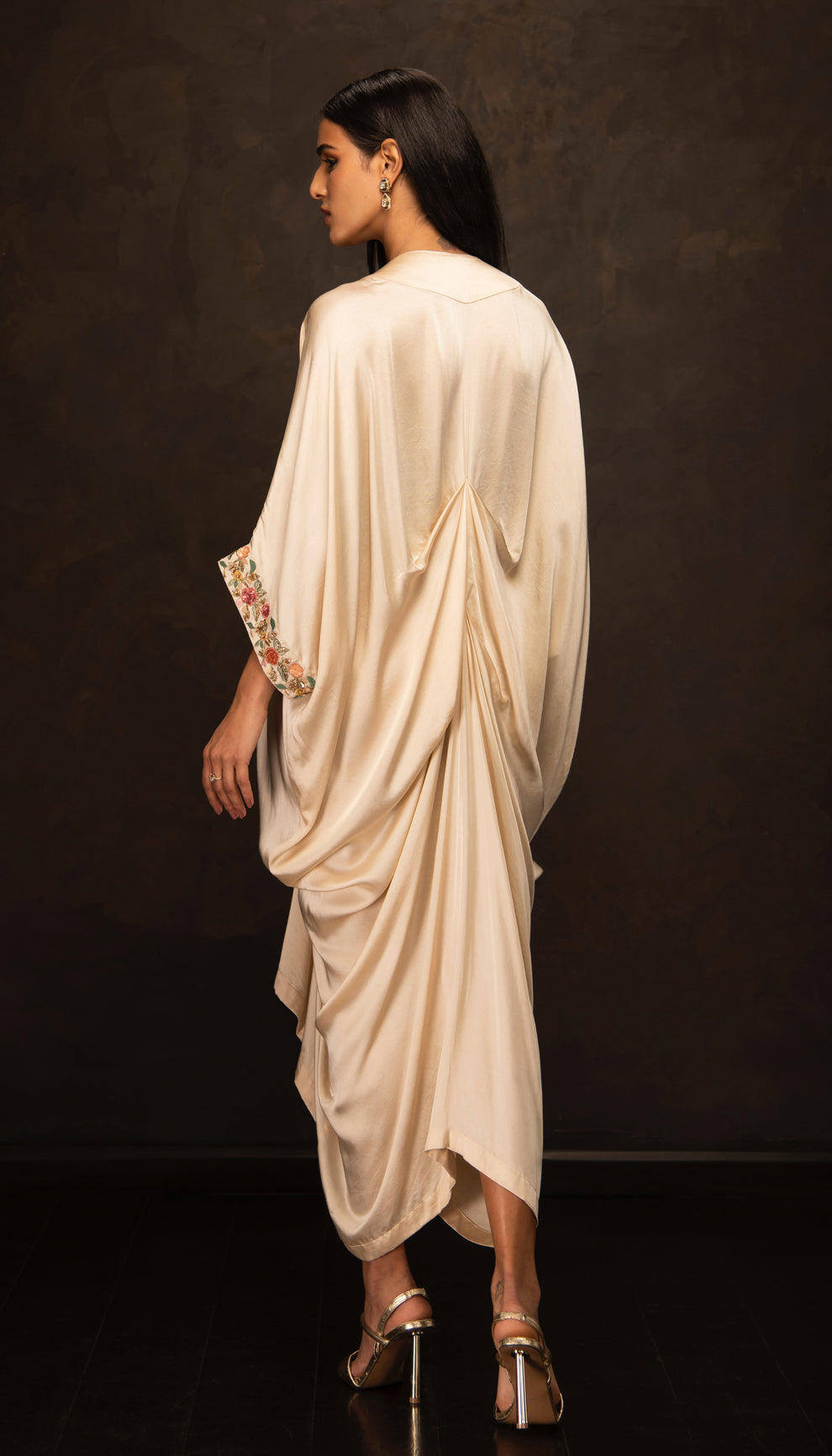 The Muted Ivory Viscose Satin Kaftan