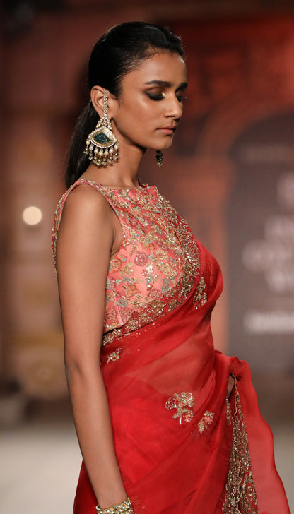 A Deep Red Bridal Saree