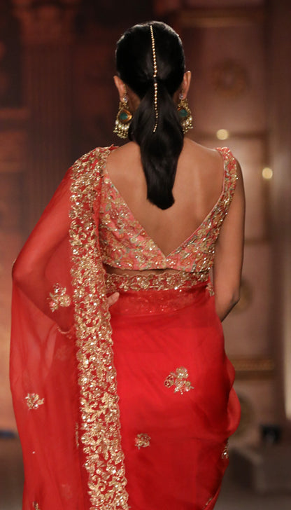 A Deep Red Bridal Saree