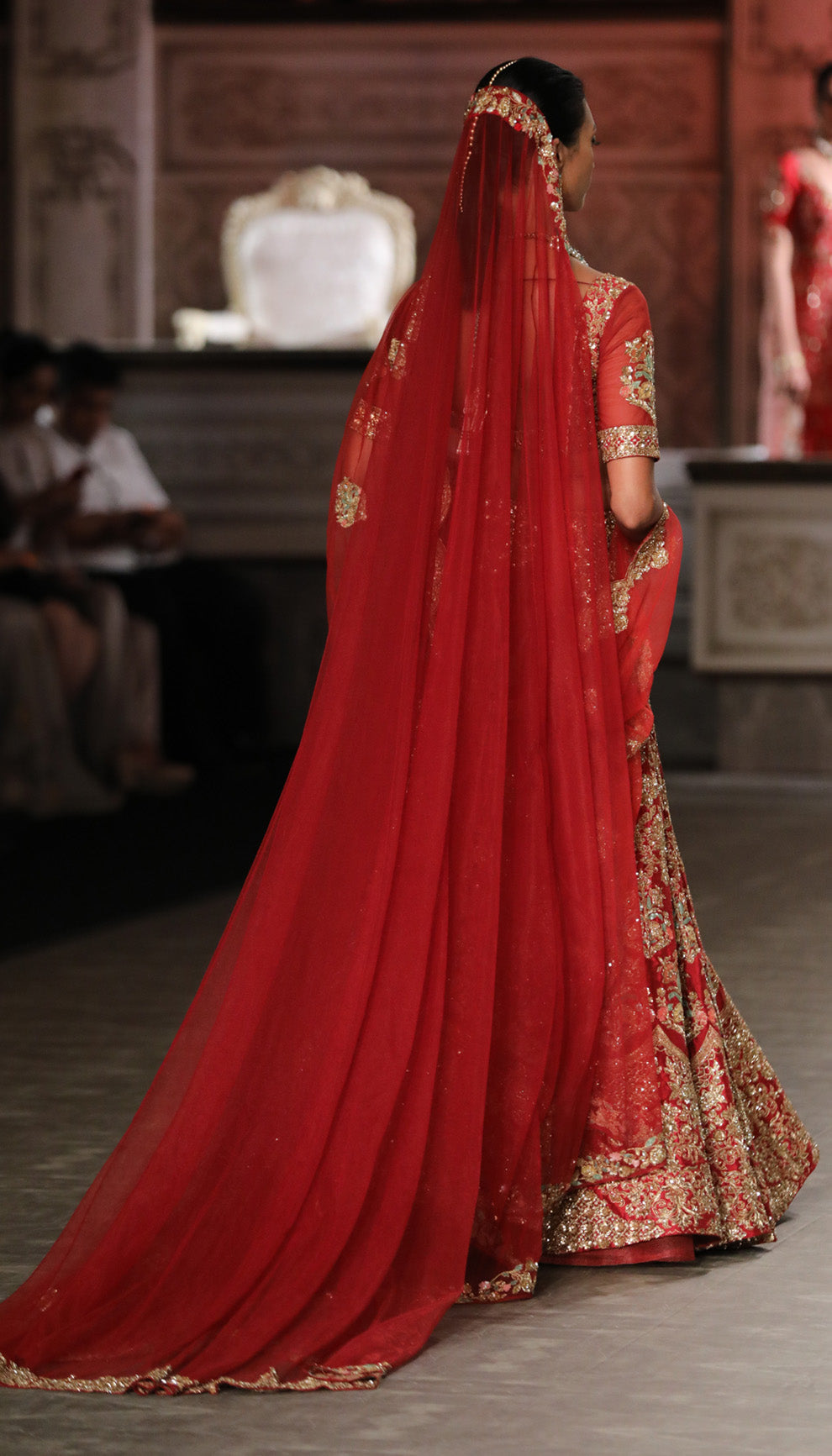 A Deep Red Raw Silk Lehenga