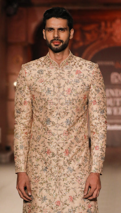 Baroque Inspired Floral Embroidery Sherwani