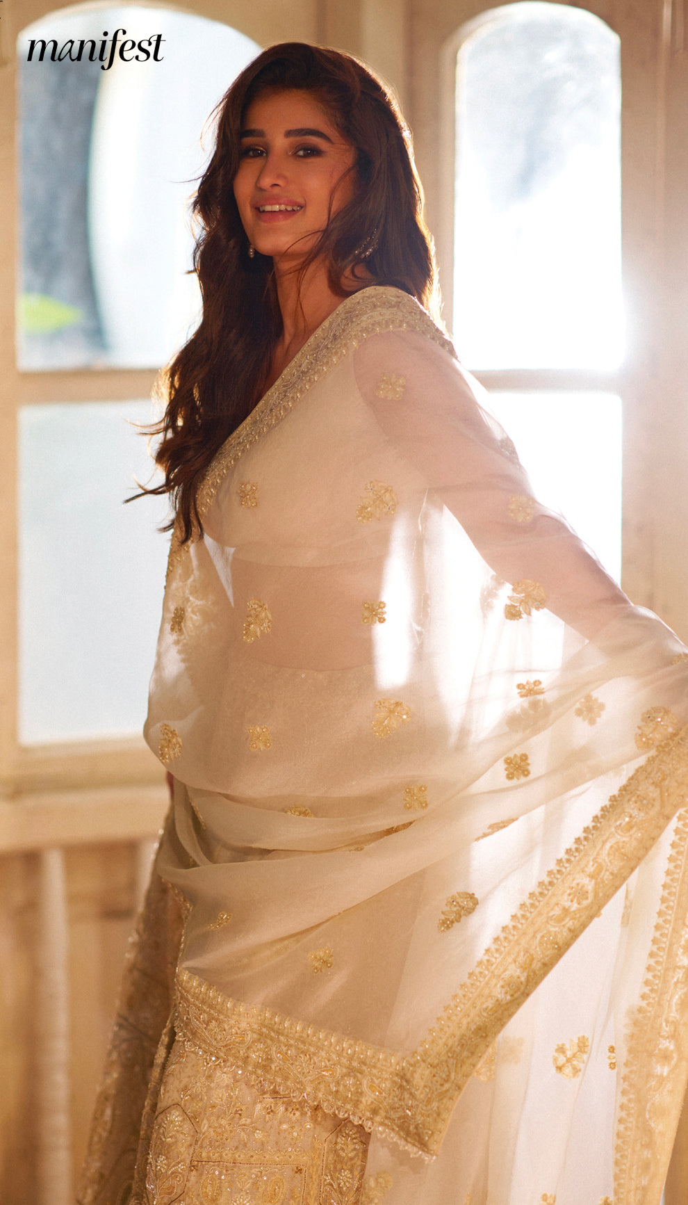 Rasha Thadani in The Ivory Embroidered Organza Lehenga By Shyamal & Bhumika.