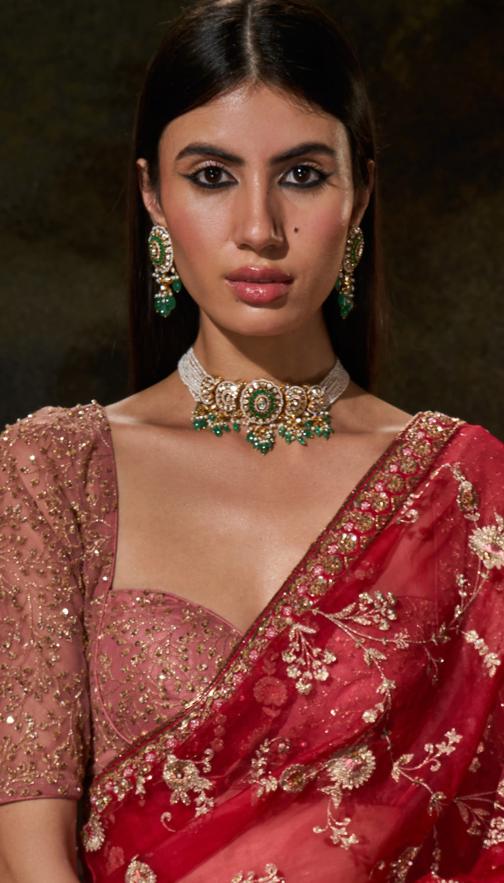 Red Organza Saree