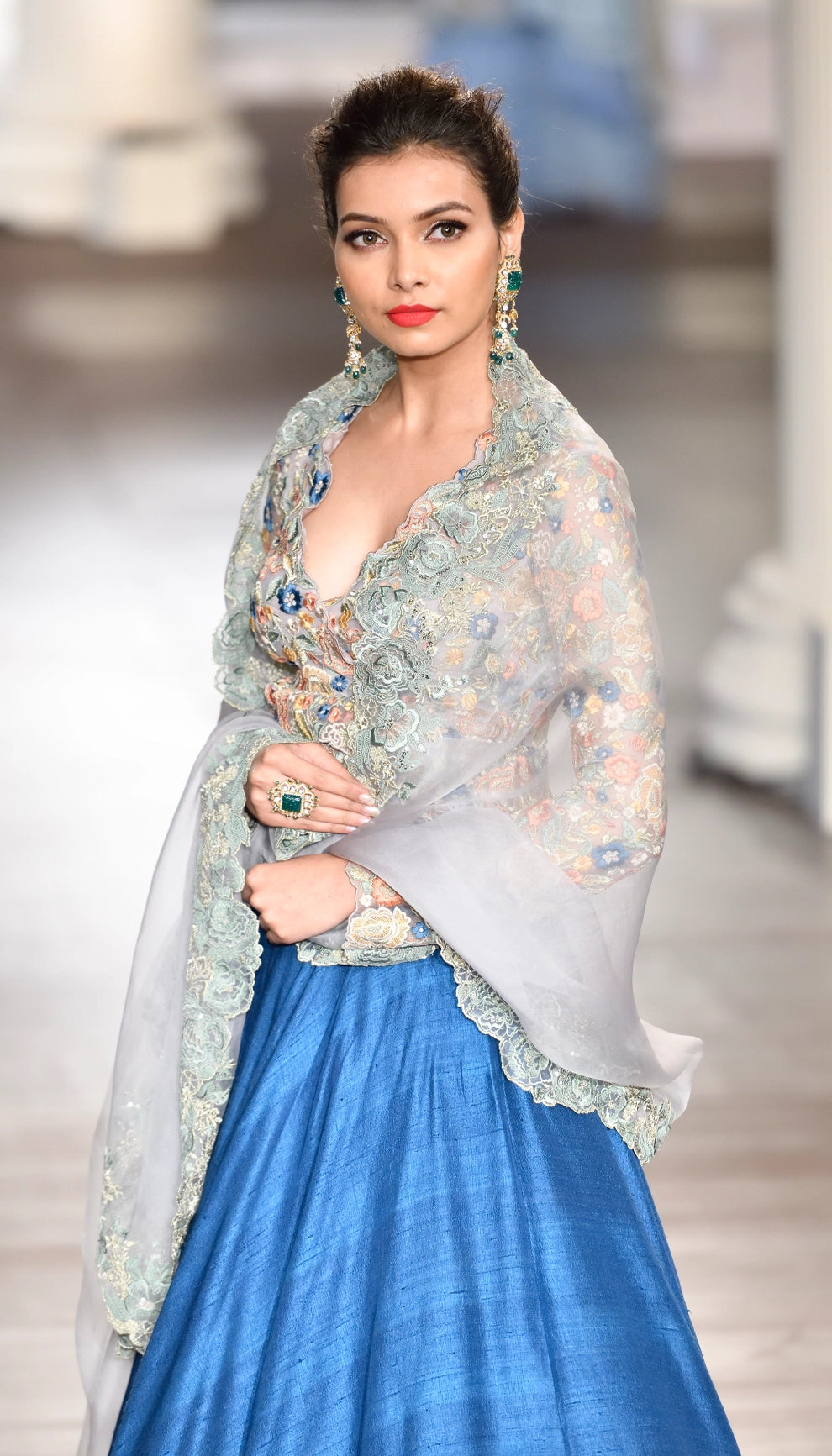 Cobalt Blue Raw Silk Lehenga