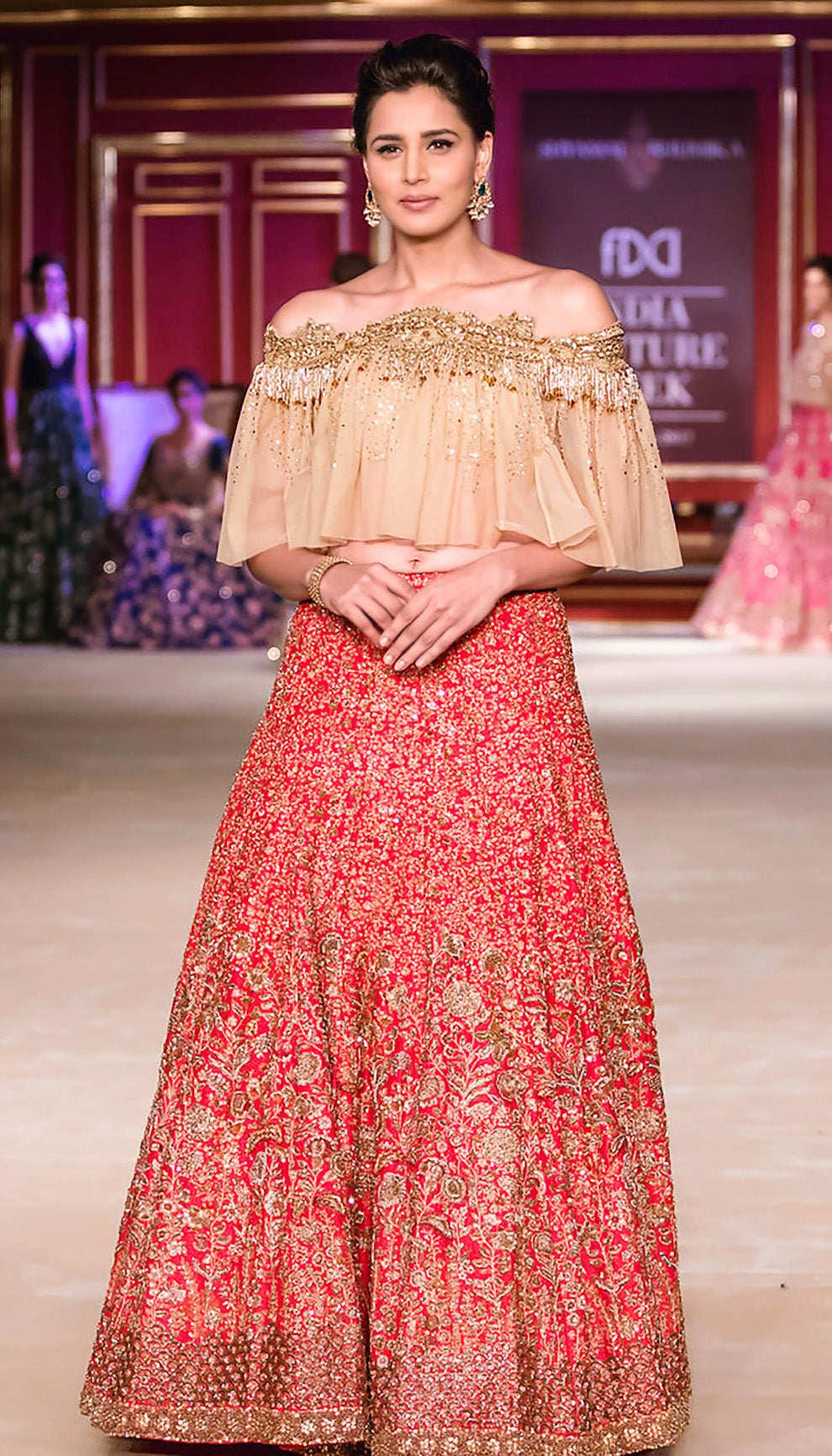 The Coral Raw Silk Lehenga