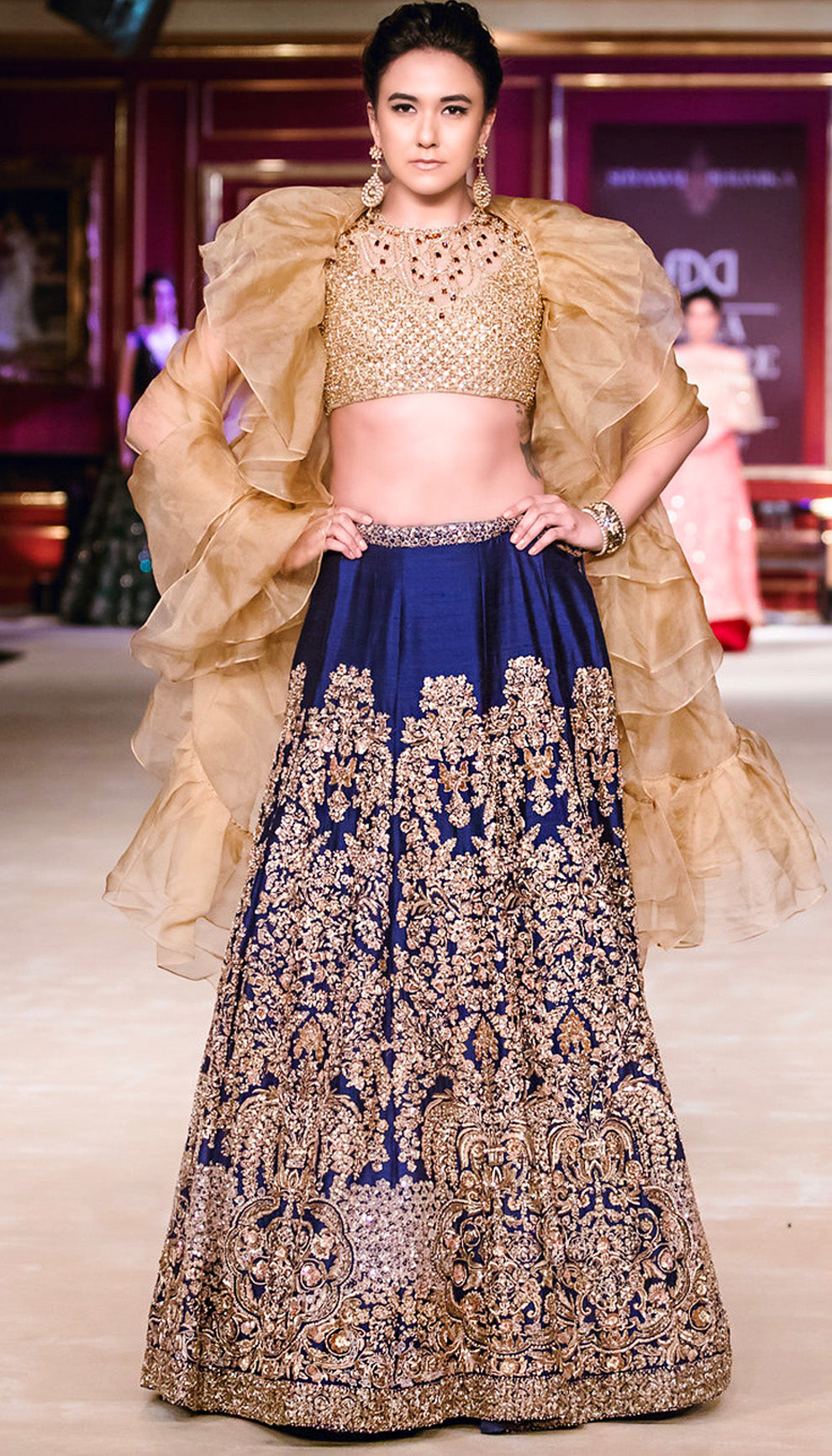 The Twilight Blue Embroidered Lehenga
