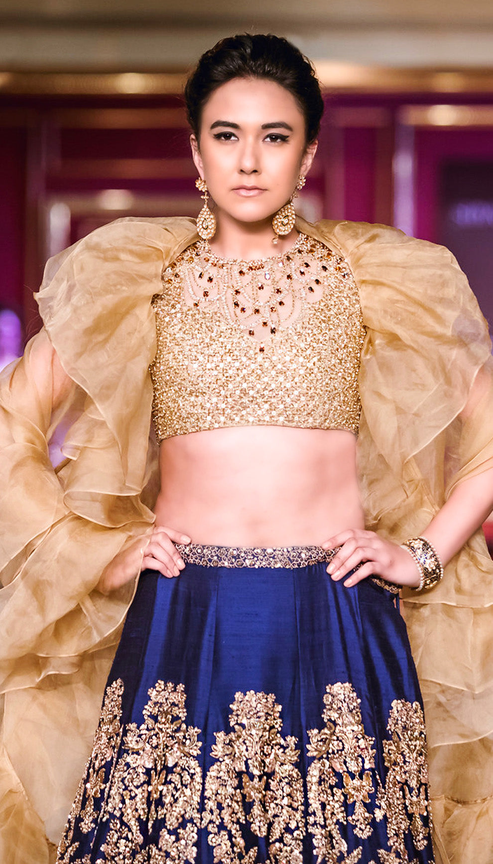 The Twilight Blue Embroidered Lehenga