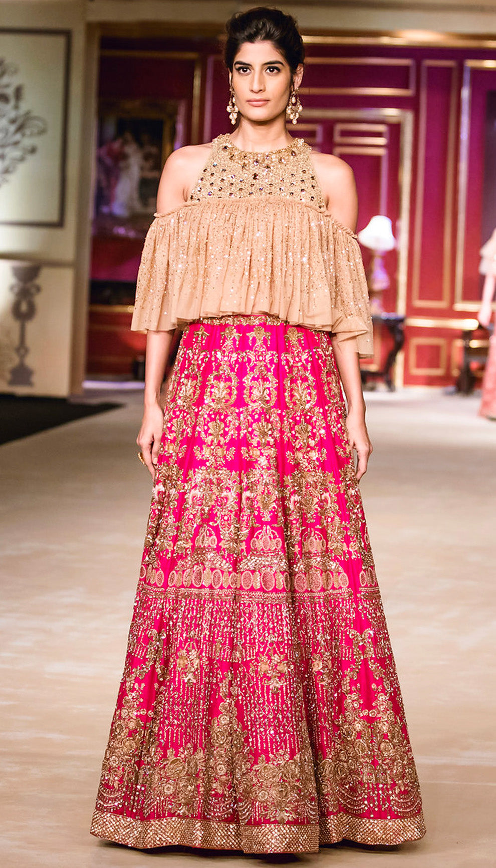 The Fuchsia Pink Raw Silk Lehenga