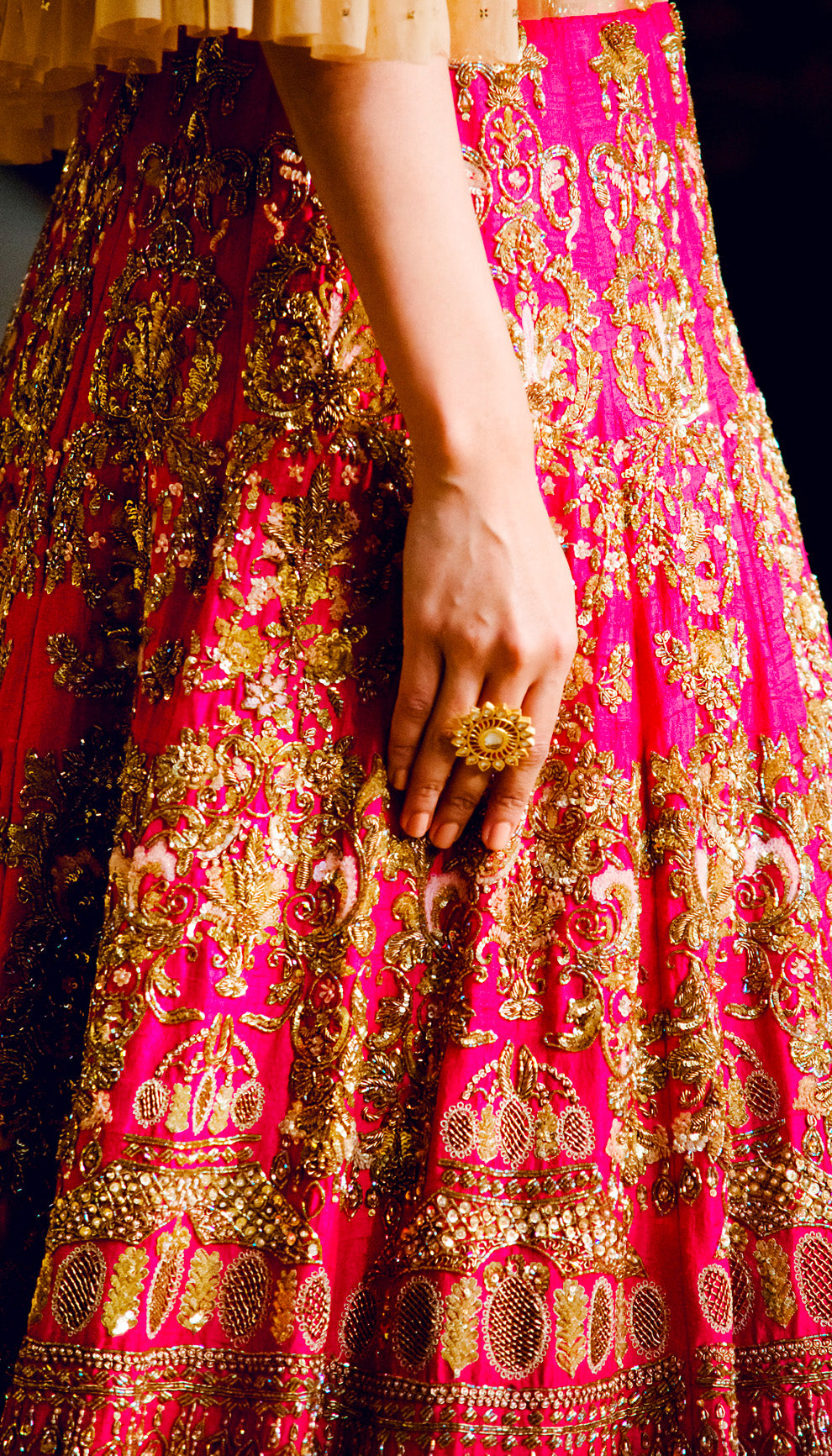 The Fuchsia Pink Raw Silk Lehenga