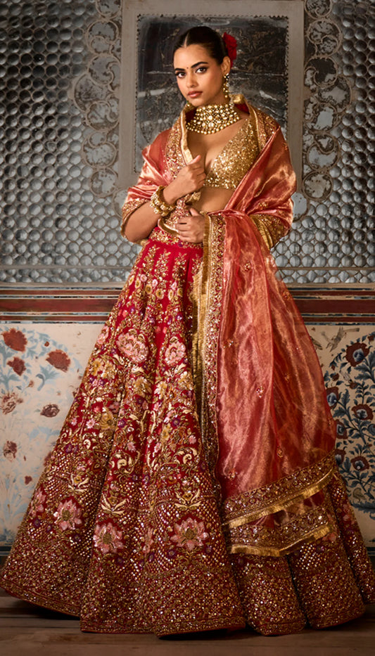 Red Lotus Lehenga