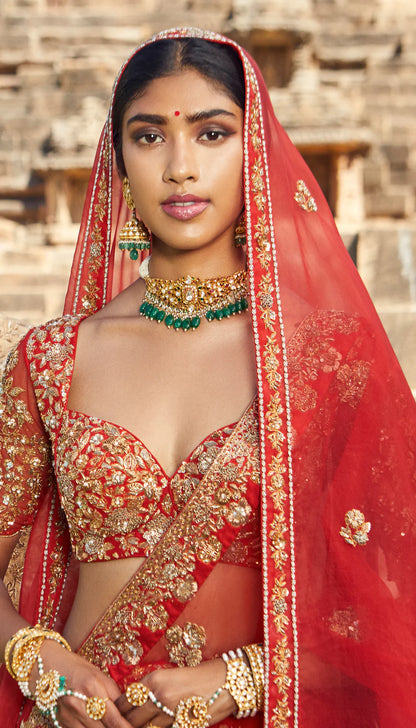 Scarlet Red Bridal Lehenga